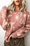 Western peach sweater