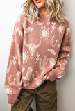 Western peach sweater