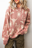 Western peach sweater