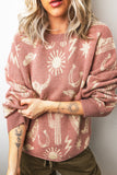 Western peach sweater