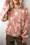 Western peach sweater