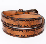 Genuine leather belt (silver buckle)