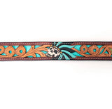 Genuine leather skull belt