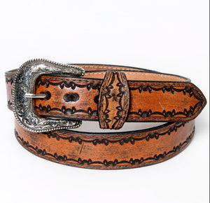 Genuine leather belt (silver buckle)