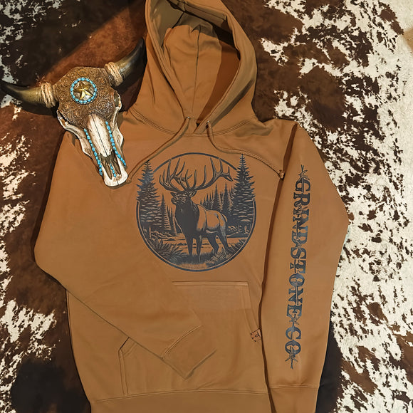 Saddle brown elk hoodie